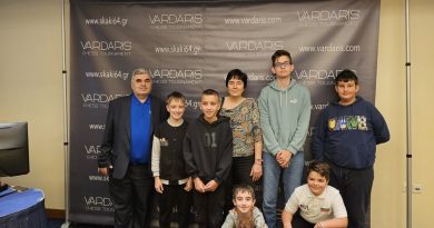 330 шахматисти от 16 страни, сред които и България, се включиха в осмото издание на международния турнир "Вардарис" в Солун.
